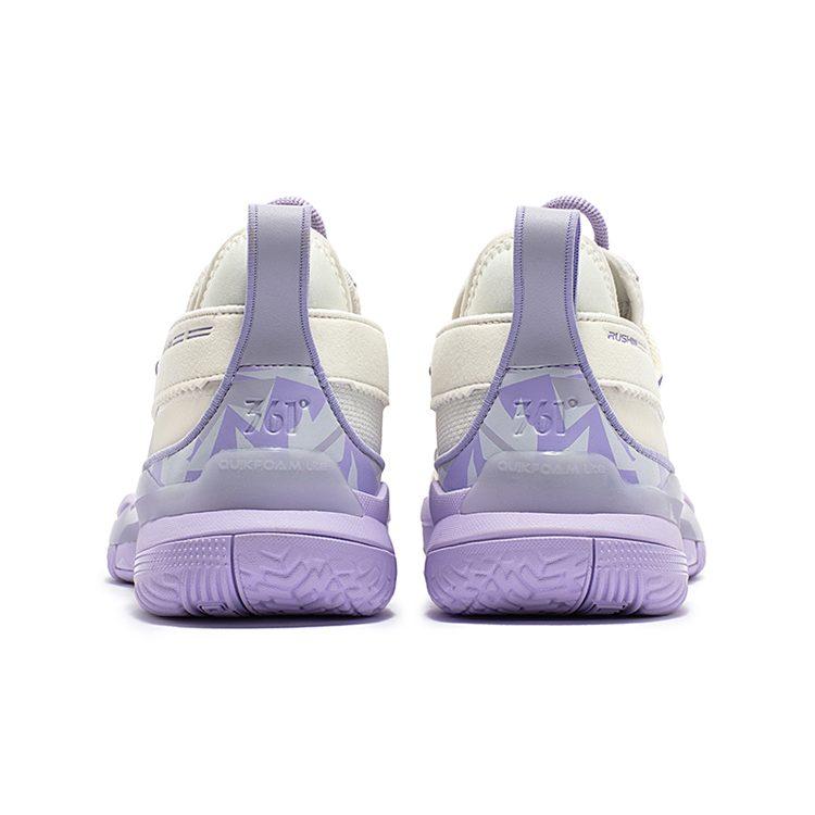 361 Burning Fight 3.0 Basketball Shoes Men's Low Top Feather White/Rosemary Purple 572331110-1