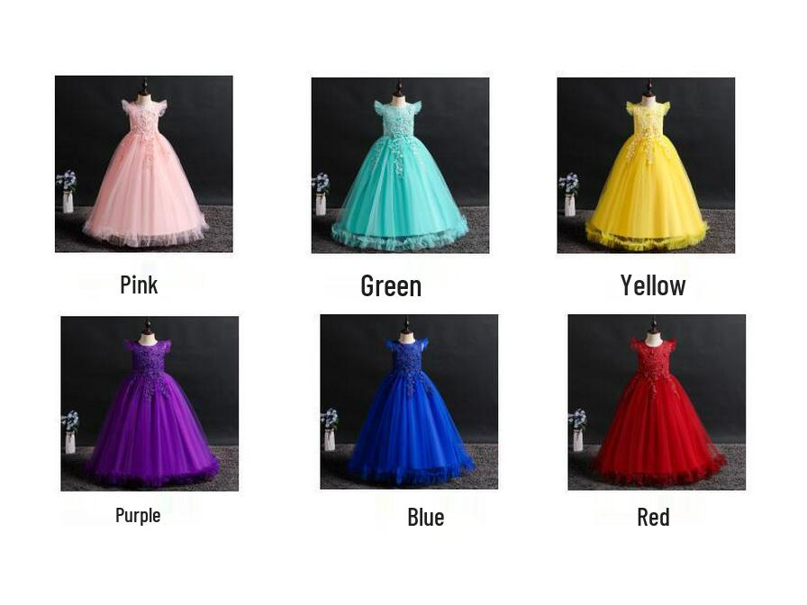 Children's Tulle Embroidered Princess Party Dress