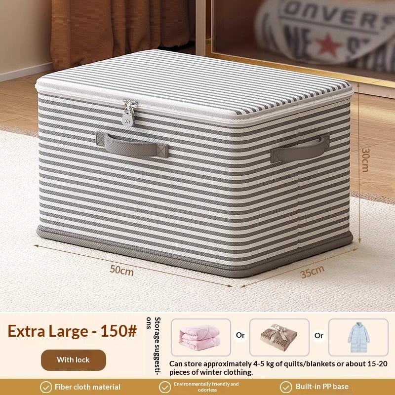 Lockable Storage Box Dustproof Organizers Non-Woven Wardrobe Space Saving Bag House-Moving Bedding Box Travel Storage