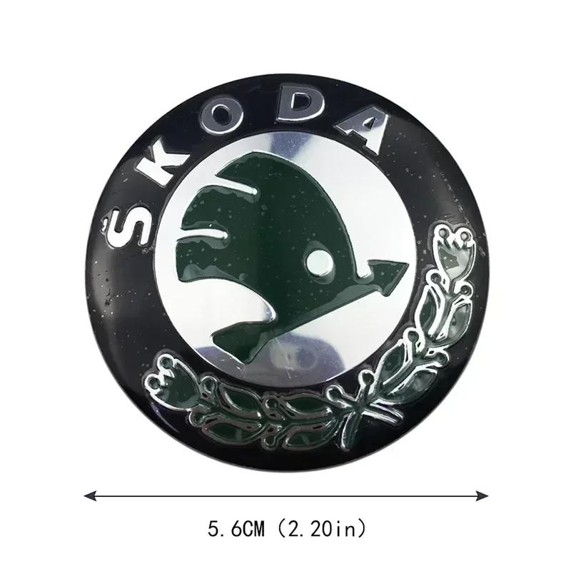 4Pcs 56mm Car Hub Cap Badge Logo Decal For Skoda Octavia KAMIQ KODIAQ SUPERB RAPIDFABIA YETI Wheel Sticker Styling AccessoriesCQ1