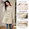 Women's Elegant Mid-Length Khaki Trench Coat