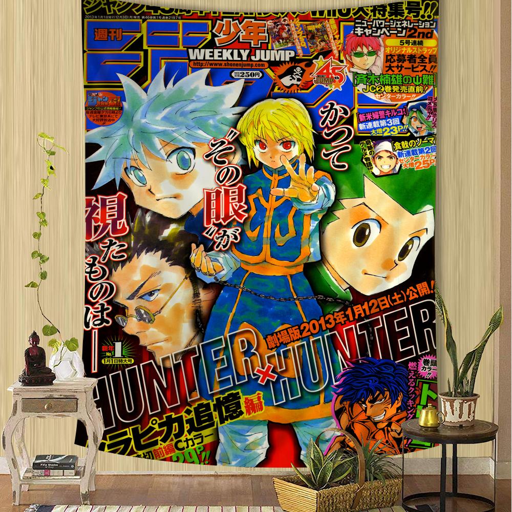 

Аніме HUNTER x HUNTER Гон Золдік Хісока DIY Настінний гобелен для вітальні Домашній гуртожиток Декор Настінне мистецтво Декор 90x130cm