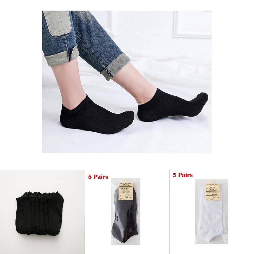 Men's Summer Cotton Black Invisible Boat Socks Breathable Sweat-absorbent Thin Ins Tide