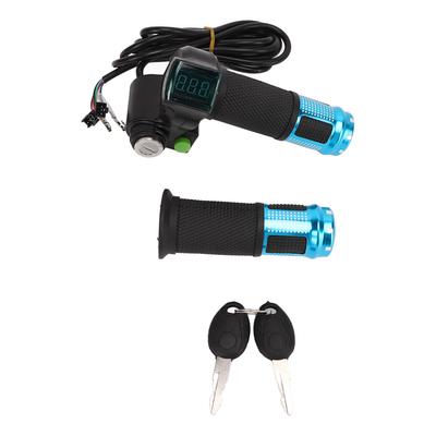 Jeden pár elektrických rukovätí riadidiel s červeným zámkom obrazovky 12V až 99V s kľúčmi Plynová rukoväť pre bicykel