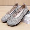 New Style of Hollowed-out Cloth Shoes Women's Round-toed Shoes and Flat Shoes