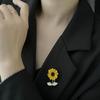 Exquisite Sunflower Corsage Brooch: High-End Women's Pin for Suits and Shirts - Unique, Stylish, and Cute Accessory