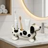 Ceramic Dachshund Toothbrush Holder Cute Space Saving Electric Toothbrush Stand 4 Slots Decorative Toothpaste Toothbrush Base
