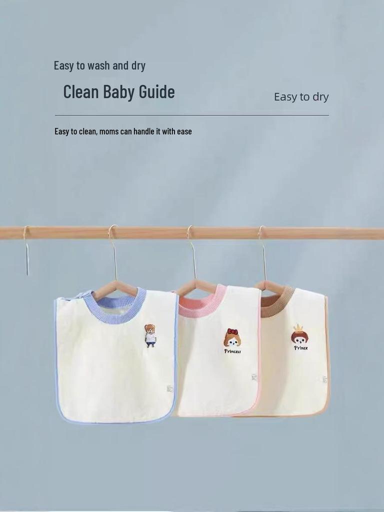 Waterproof Baby Bib & Washcloth Set: Ideal for Toothbrushing, Face Wiping, Mouthwash, and Keeps Clothes Dry.