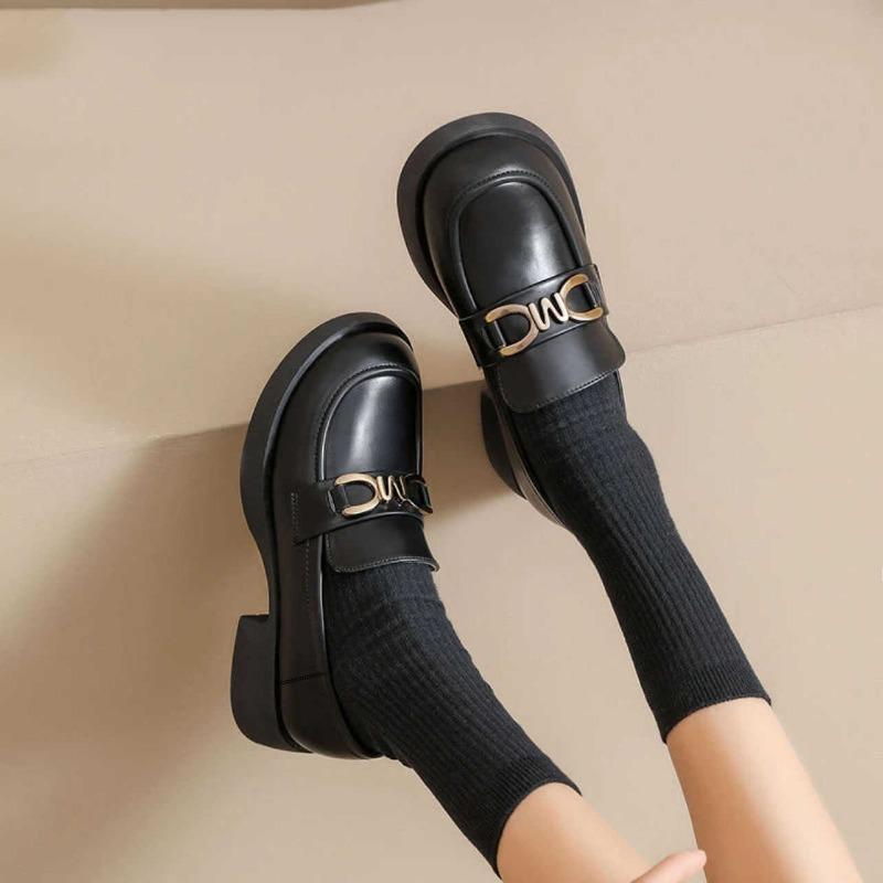 The first layer of cowhide super soft non-slip soft sole one-pedal small leather shoes comfortable casual single shoes