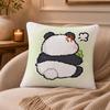 panda Cushion Cover Anti-dustmite Pillowcase Invisible zipper silky short plush Sofa cushion cover