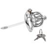 Stainless Steel Chastity Cage Set with Dual Style Design, Secure Locking Ring and Smooth Metal Trainer Masturbation Sex Toys