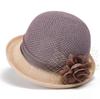 Spring and Summer Thin Breathable Crimped Top Hat Women's Versatile Elegant Flower Sunshade Basin Hat Travel Sunscreen Sun Hat