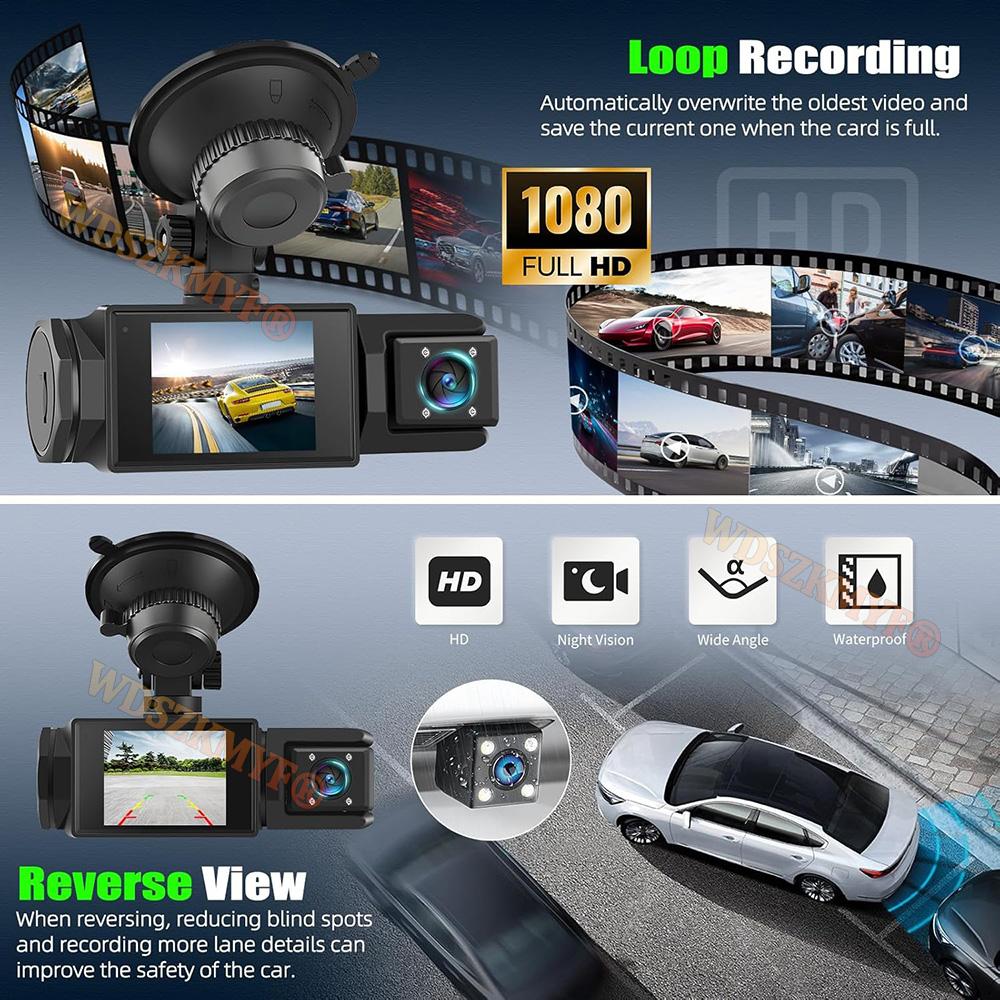 WIFI Dash Cam for Car 2/3 Channel Front Rear Camera 1080P Video Recorder Dashcam Black Box Car DVR OptionalRear View Camera