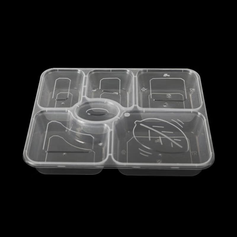 JINGRX Disposable 6-Compartment Meal Prep Containers
