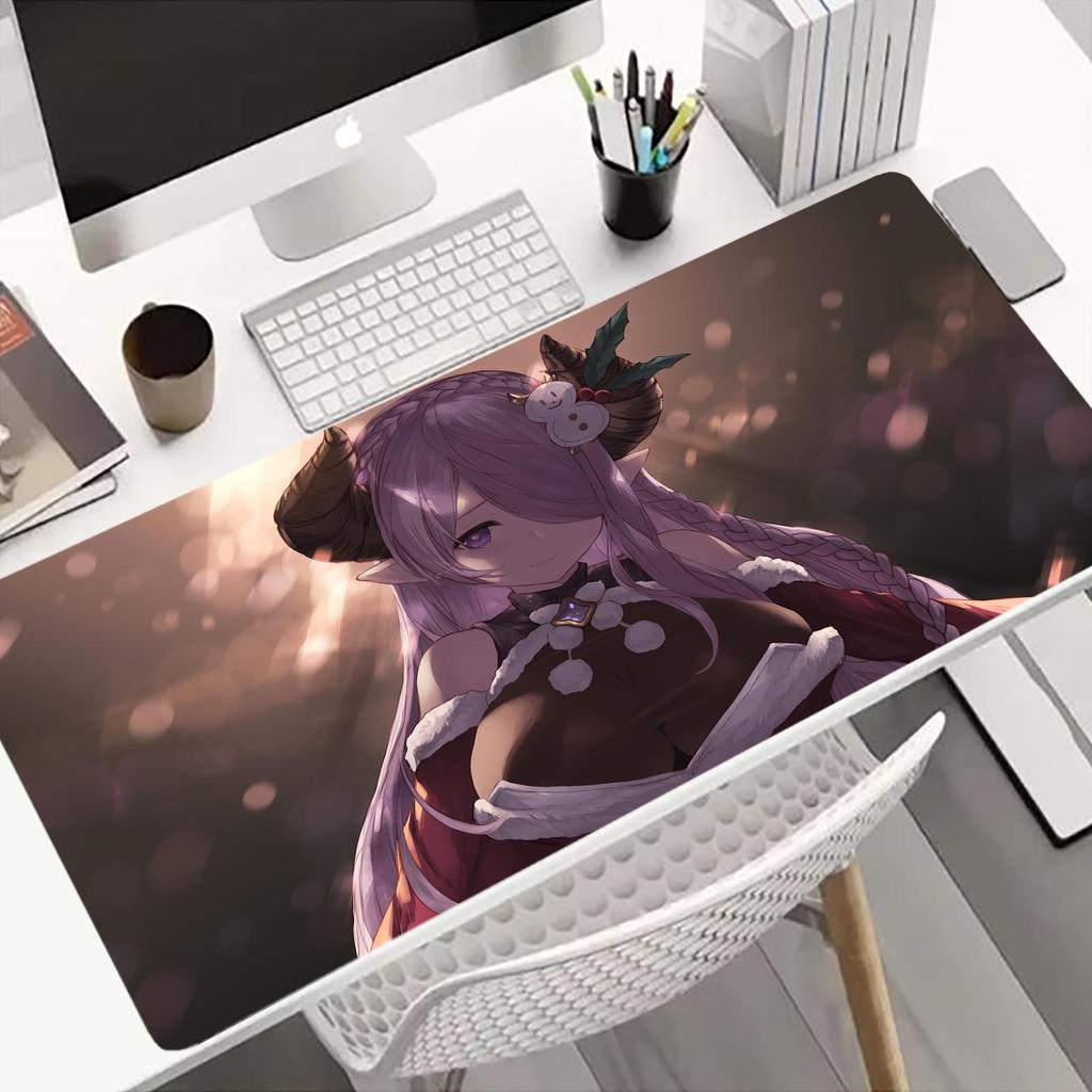 Gaming Mouse PadLarge Size Desk Mat Antislip BaseStitched EdgesCool Blue Underwater Anime Girl with Bubbles Printfor Gamer
