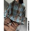 Women's Plaid Long Sleeve Shirt - Casual, Loose-Fit Top for Autumn and Spring