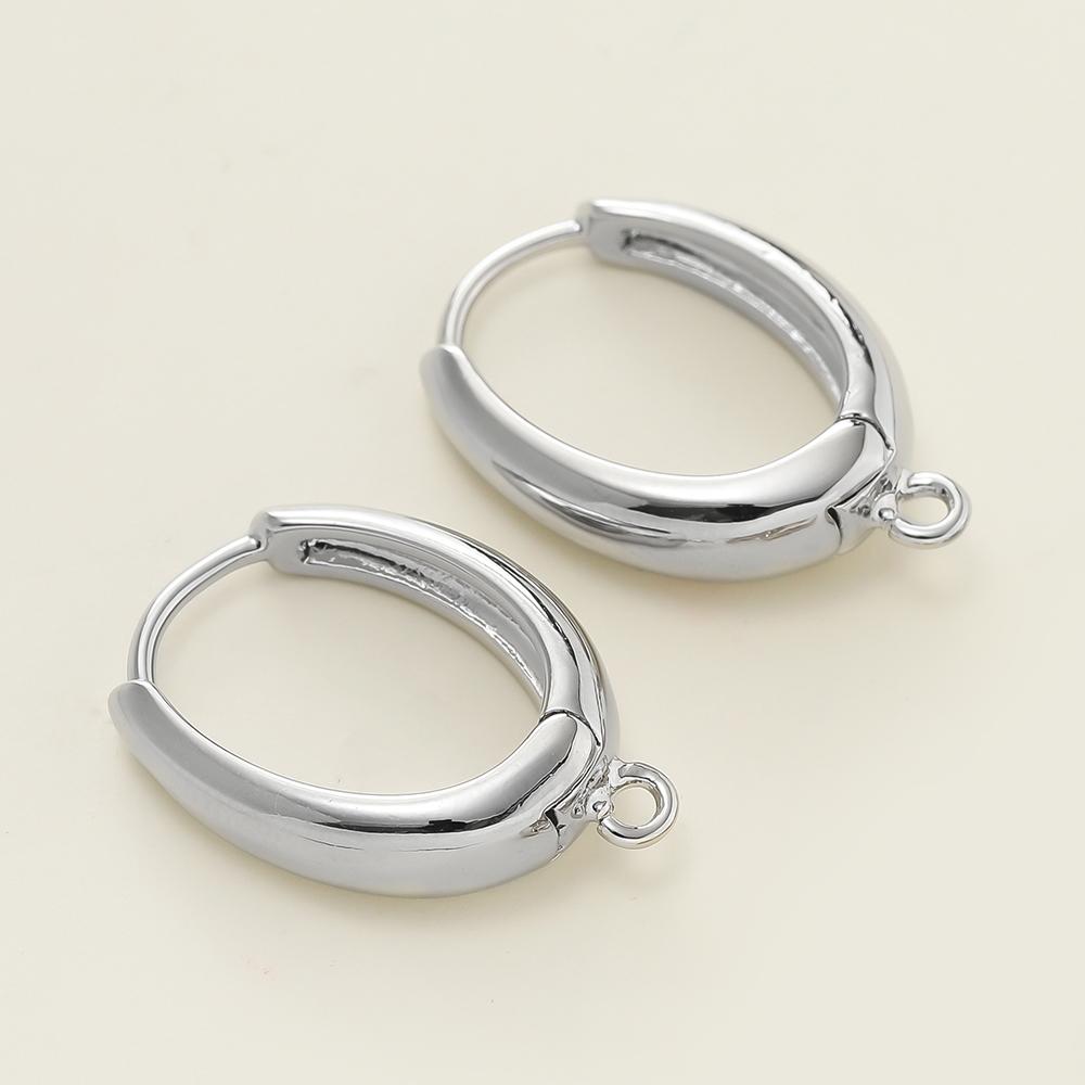 2pcs/lot 6 Styles 18K Gold Color Plated Metal Copper Earring Hook Clasps With Zircon For Earrings Jewelry Making Accessories