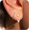 Zircon Stud Earrings - Multi-Piercing Trendy Set for Women