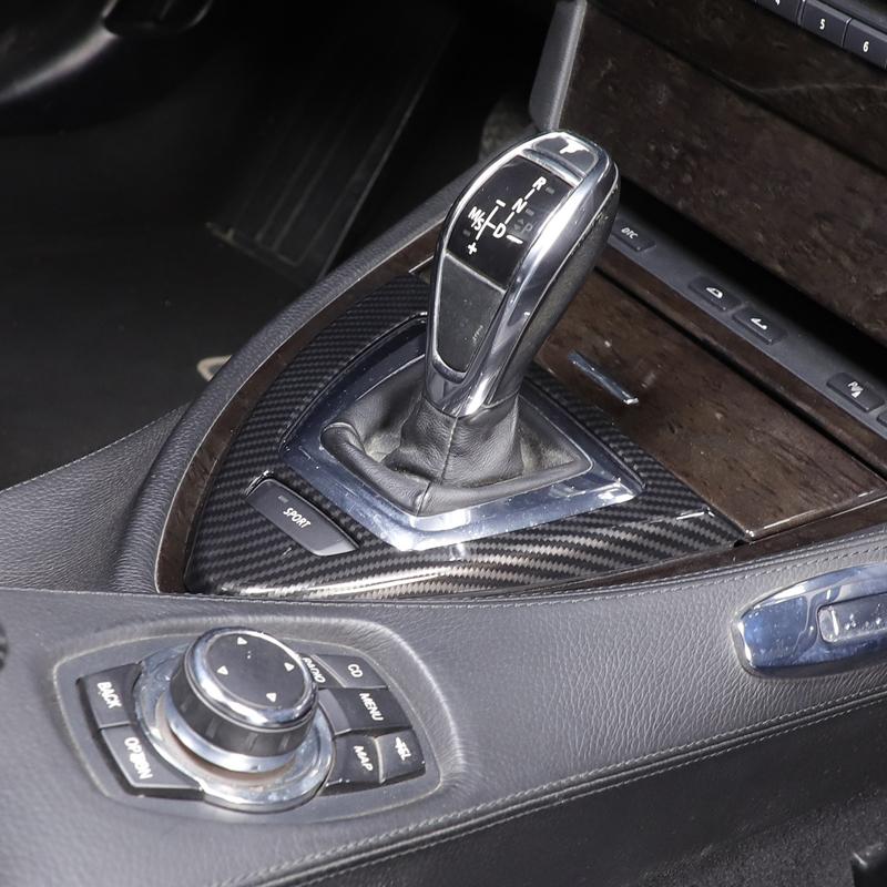 For BMW 6 Series E63 E64 2004-2009 Accessories Car Center Console Gear Shift Panel Frame Cover Trim ABS Carbon Fiber