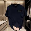 Cotton Short-Sleeved T-Shirt Men'S American Retro Half-Sleeved Student Top Boys Crew Neck Pattern Print Japanese