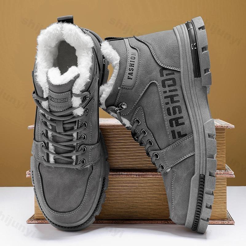 Winter Men Ankle Boots 2026 Fashion Warm Plush Snow Boots Lightweight Cotton Boot Mens Designer Work Cold-proof Outdoor Sneakers