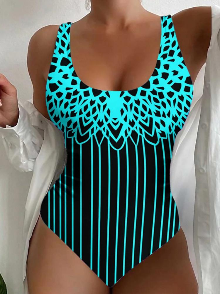 Striped Sports Swimsuit Women Swimwear White Black Simple Fashion One Piece Bodysuit Swimming Suit Summer Bathing Bikinis
