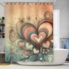 Whimsical Heart Art Shower Curtain For Bathroom Decoration