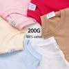 Women's 200g Pure Cotton Short Sleeve Round Neck T-shirt - Solid Color, Casual Fit