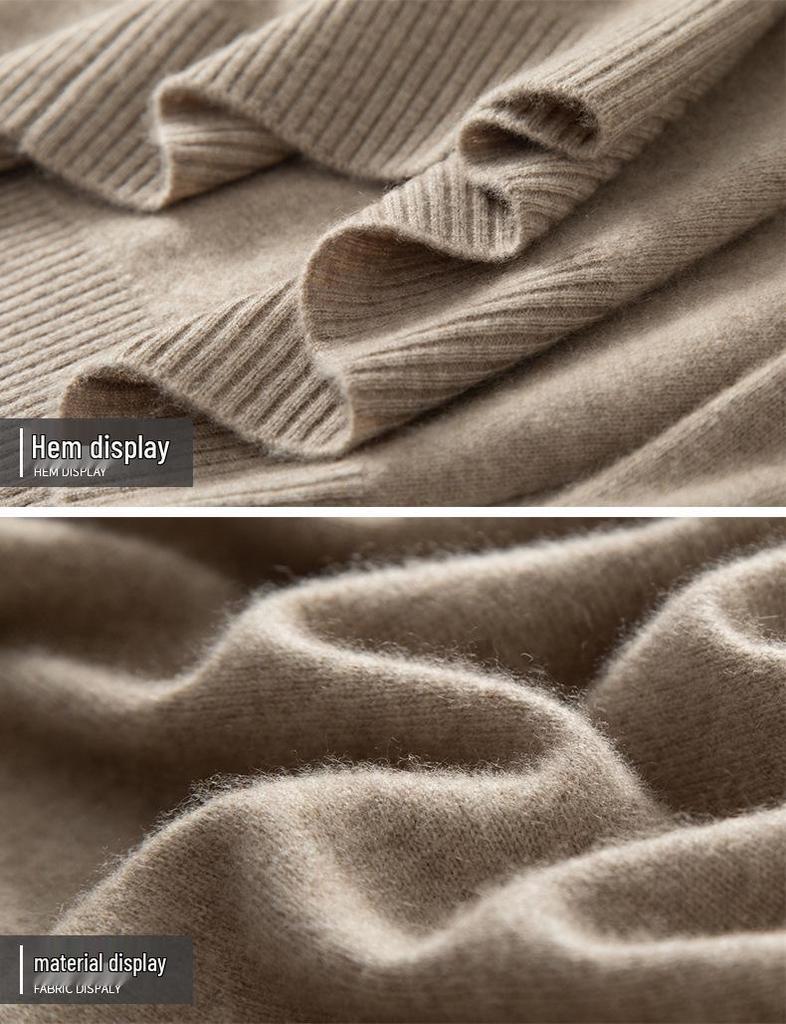 Men's Cashmere Polo Collar Sweater - Autumn/Winter Knit Base Layer