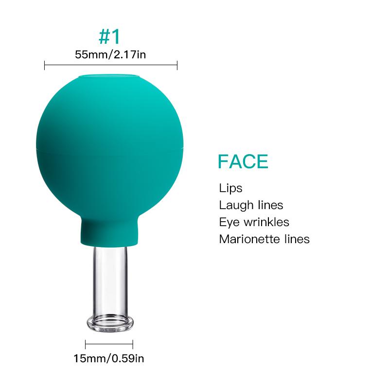 Rubber Massage Body Cups Glass Vacuum Cupping Anti Cellulite Suction Cup Massager for Face Facial Skin Lifting Tools