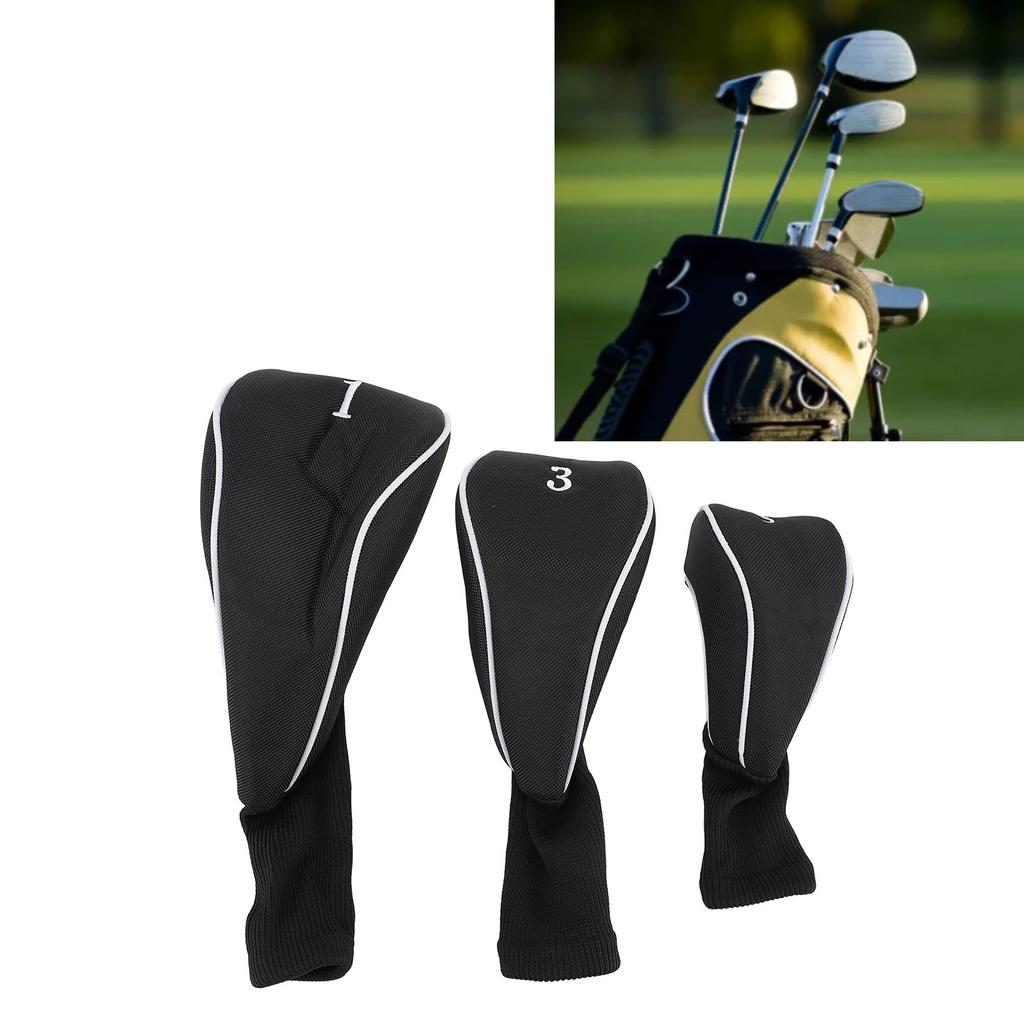 3PCS   Head Covers for Driver Fairway Woods     Elastic   Neck Headcovers Set