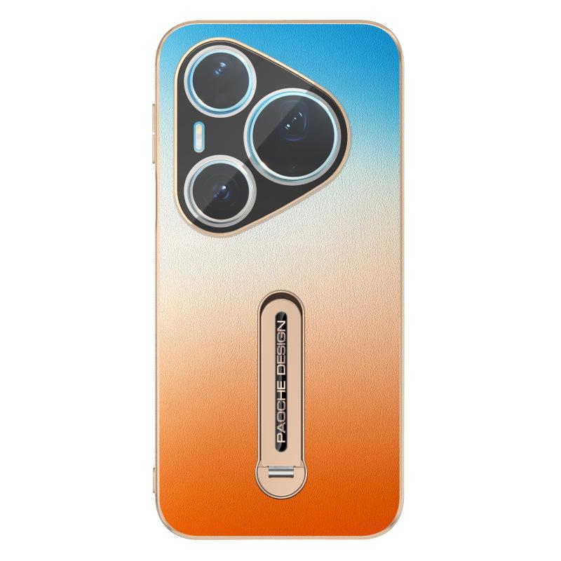 Applicable to Huawei pura90promax mobile phone case electroplating gradual change pura90pro rotating word metal bracket