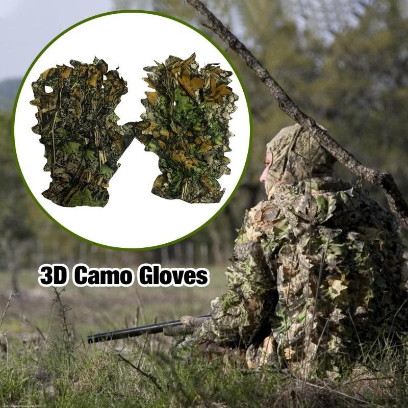Sneaky 3D Camo Gloves Comfortable Non-slip Durable 3D Leaf Gloves for Paintball Hunting Bird Watching