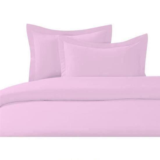 Housse de couette 220x240cm ROSE PALE 100% Coton, composé de 57 fils / cm
