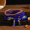 European American Fashion Bohemian Layered Beaded Bracelets Elastic Ethnic Bracelets for Women Female Bangle Bracelet