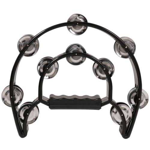 Kikutani [Reliable Japanese Manufacturer] Lightweight Plastic Half-Moon Tambourine, Black, 828C BLK