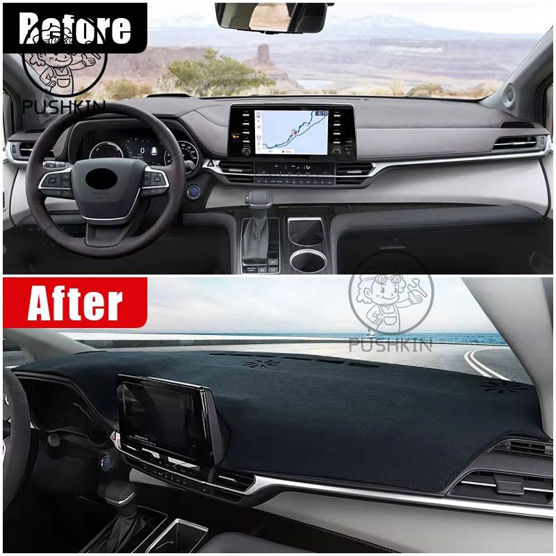 LHD RHD Car Dashboard Sun Shade Cover For Toyota Sienna XL40 Hybrid 2023 2024 2025 Mat Avoid Light Pad Anti-UV Non-Slip Carpet