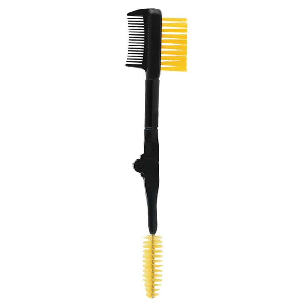 

Складная двухсторонняя щеточка для бровей, щеточка для ресниц, расческа для макияжа глаз, аппликатор для туши, портативный косметический инструмент для красоты жёлтый