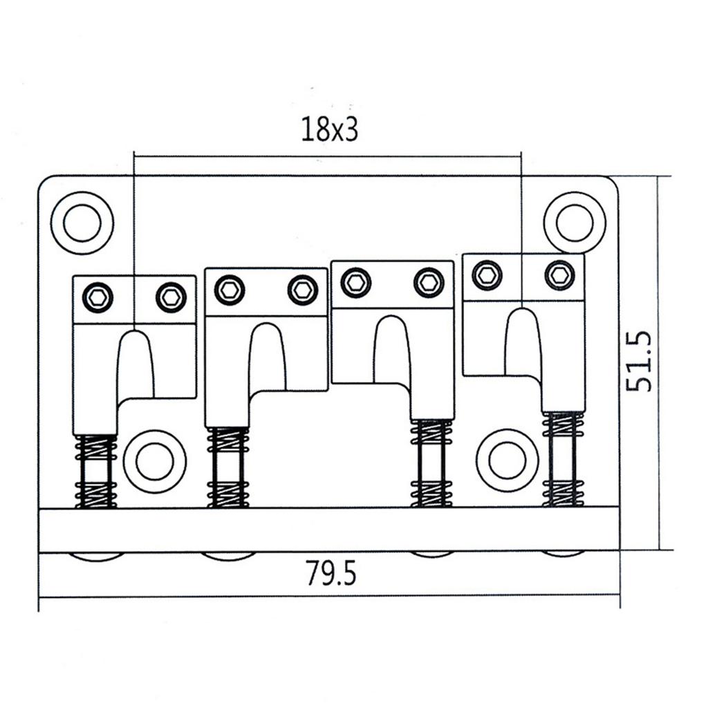 Multifuntional 4 String Electric Bass Bridge Bass Guitar Part Music Instrument Hardware Electric Bass Bridge for Guitar