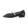 Barbara Leather Shirring Jewel Mary Jane Women S pumpS 2cm Bbj119bk