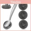 Stainless Steel Dish Scrubber Set With Handles For Deep Cleaning Kitchen Utensils