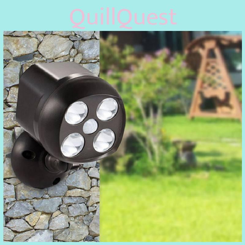 Lumen Outdoor 600 Led Security Light Powered Wireless Motion Sensor Light Black