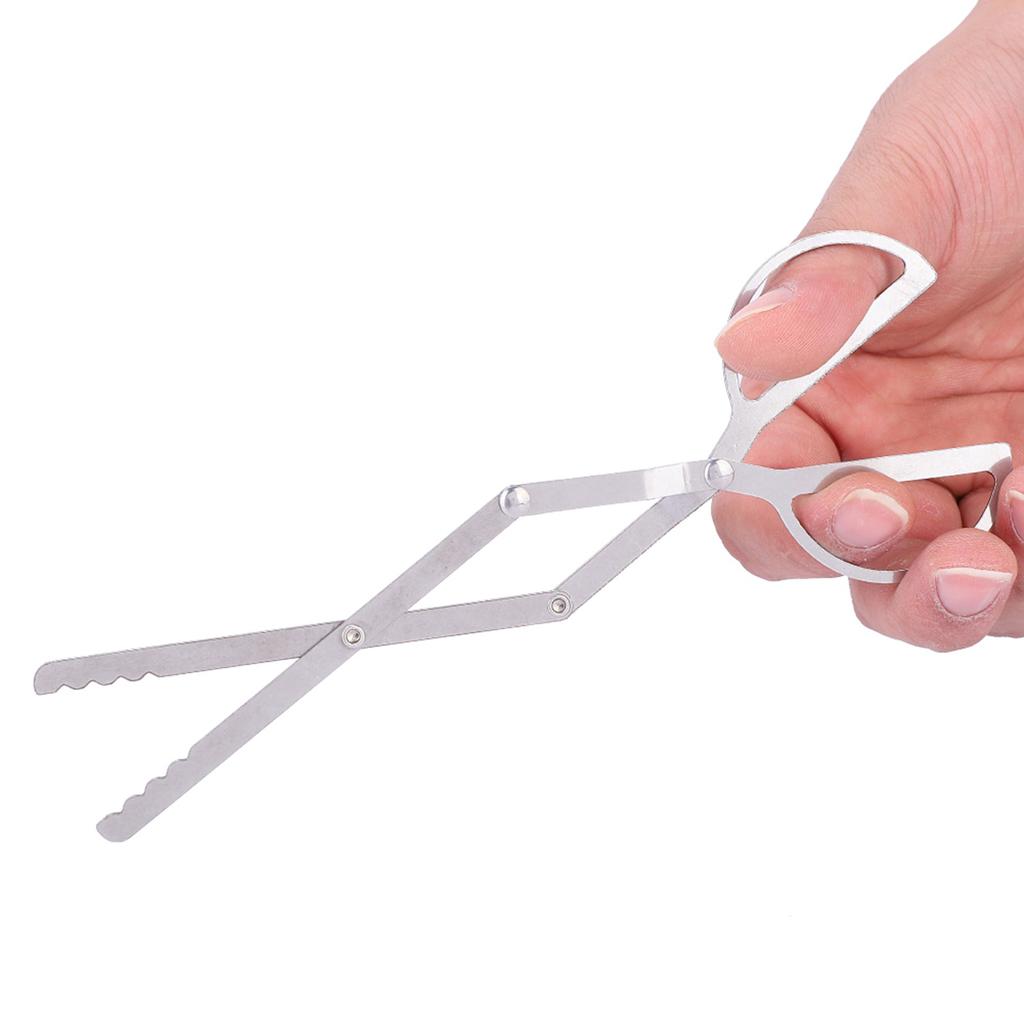 Protable Stainless Steel Folding Fire Tongs Outdoor Camping Hiking Stove Accessory