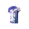 Li Ning Badminton Series Quick-Dry Cool Sports Competition Short Sleeve T-Shirt Men Tops Flower-Basket-Purple AAYR193-4