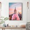 Creative The Eiffel Tower Is Wearing a Pink Skirt Wall Arts Prints Fashion Pink Posters Summer Fashion Home Wall Decor