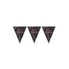 Sparkling Pink Celebration Pennant Garland 3 M 96 X 21 Cm - Black