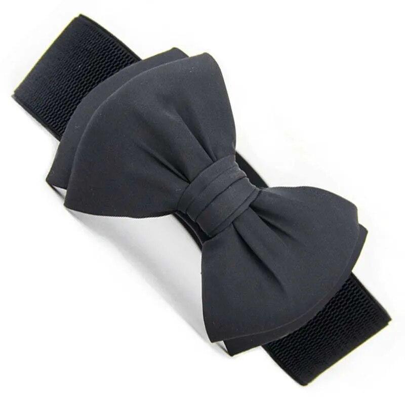 Letní Elegantní Sladký Velký Mašle Pás Elastický Široký Šaty Streč Nové Designérské Pásky pro Ženy Vintage Dívčí Cinch Pás