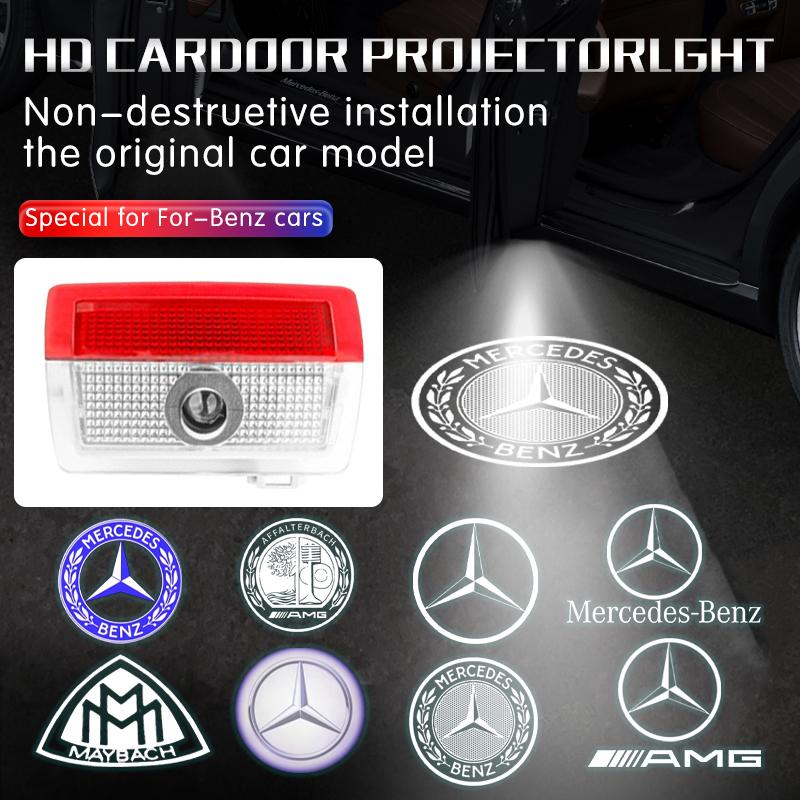 For 2X Led Car Door Welcome Light Projector Logo Mercedes Benz B E C Class W205 AMG W176 W177 W212 W213 W246 W247 W166 M X166 GL