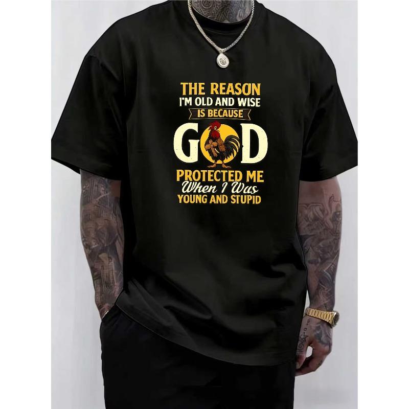 

European sizes Men s Trendy Graphic Print Crew Neck T-Shirt, European and American Street Style Short-Sleeved T-shirt - Soft, 4XL чорний