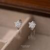 High Quality Inlaid Zircon Star Earrings for Women Korean 925 Sterling Silver Temperament Sweet Jewelry